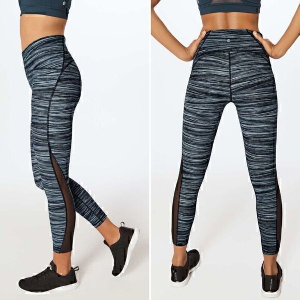 Lululemon Train Times 7/8 Pant 25” in Low Tide Alpine White Black